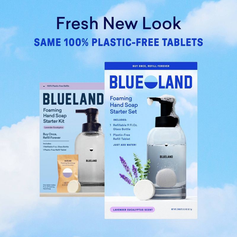 slide 2 of 11, Blueland Hand Soap Starter Set - Slate Reusable Bottle and Lavender Scent Table - 2ct/0.3oz, 2 ct; 0.3 oz