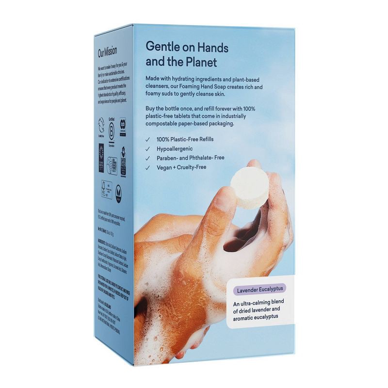 slide 2 of 11, Blueland Hand Soap Starter Set - Slate Reusable Bottle and Lavender Scent Table - 2ct/0.3oz, 2 ct; 0.3 oz