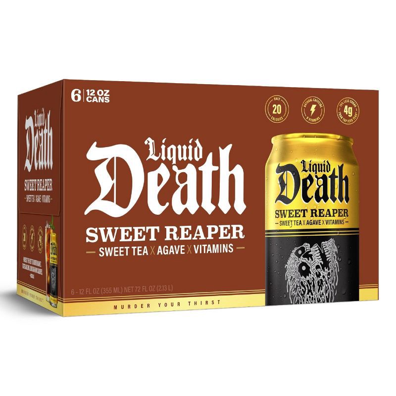 slide 3 of 8, Liquid Death Sweet Reaper Tea - 6pk/12 fl oz Cans, 6 ct; 12 fl oz