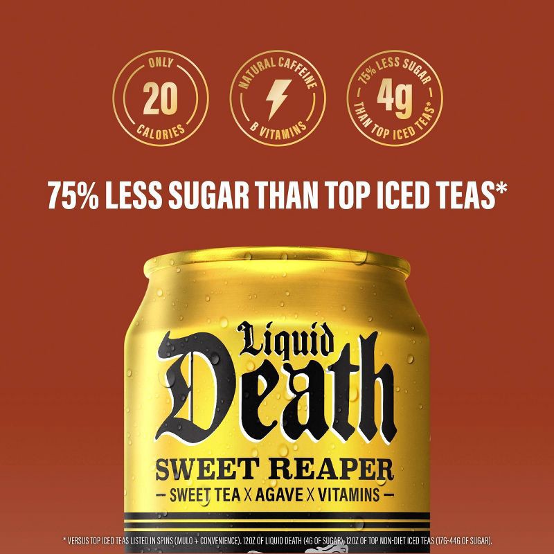 slide 6 of 8, Liquid Death Sweet Reaper Tea - 6pk/12 fl oz Cans, 6 ct; 12 fl oz