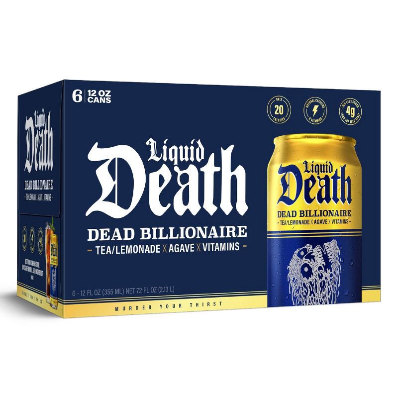 slide 3 of 8, Liquid Death Dead Billionaire Tea - 6pk/12 fl oz Cans, 6 ct; 12 fl oz