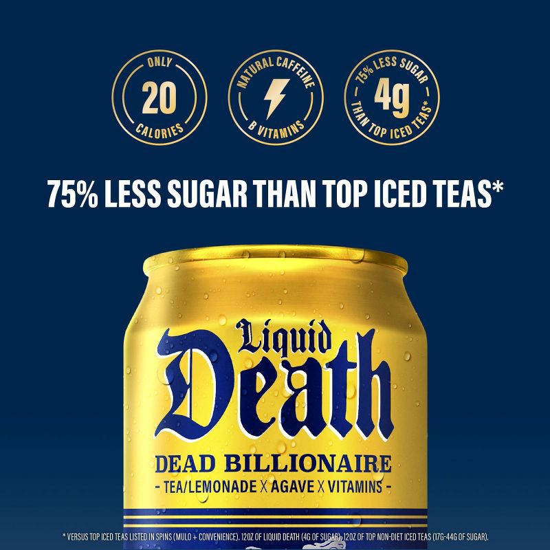 slide 6 of 8, Liquid Death Dead Billionaire Tea - 6pk/12 fl oz Cans, 6 ct; 12 fl oz