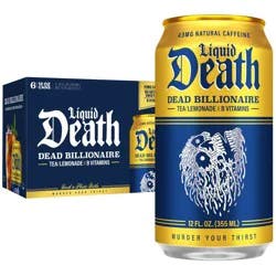 Liquid Death Dead Billionaire Tea - 6pk/12 fl oz Cans