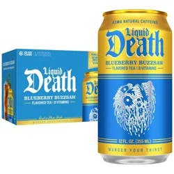 Liquid Death Blueberry Buzzsaw Tea - 6pk/12 fl oz Cans