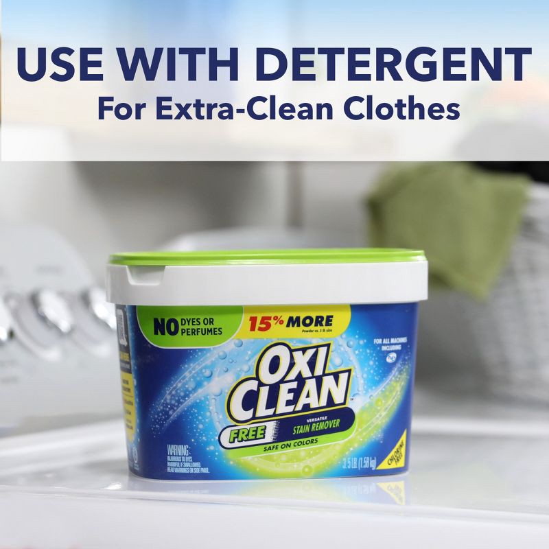 slide 7 of 10, OxiClean Versatile Stain Remover Free Powder - 3lbs, 3 lb
