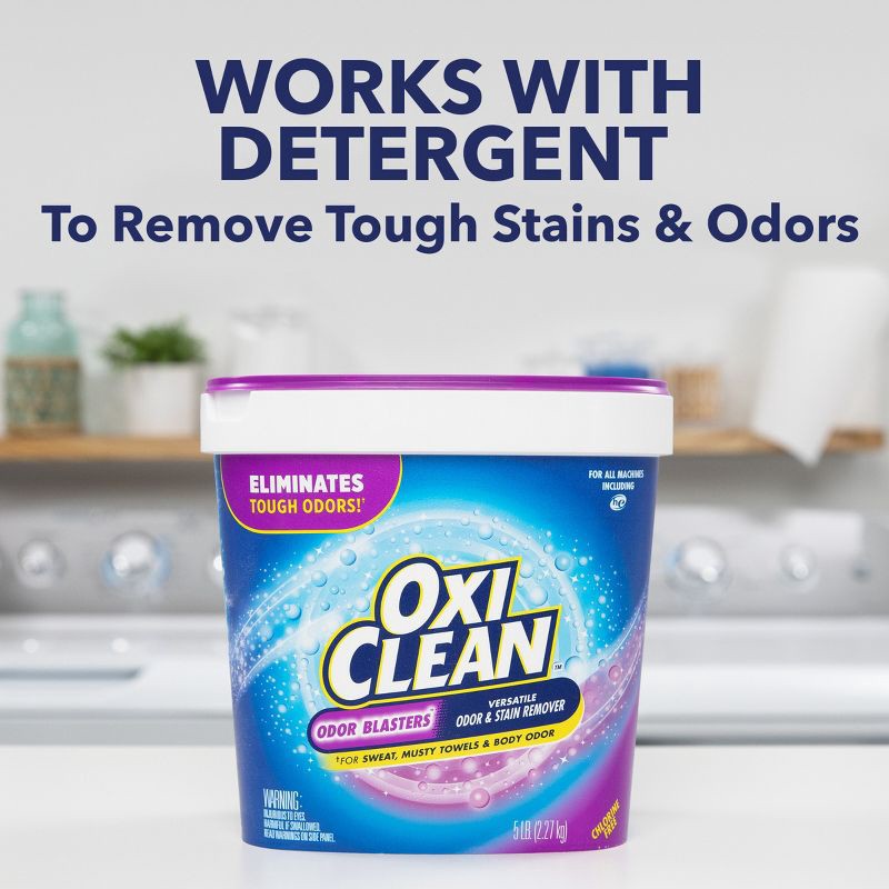 slide 5 of 10, OxiClean Odor Blasters Versatile Stain Remover Powder - 3lbs, 3 lb