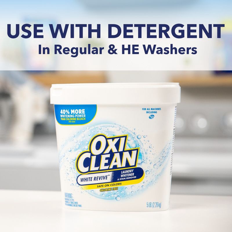 slide 4 of 10, OxiClean White Revive Laundry Whitener and Stain Remover Powder - 3lbs, 3 lb