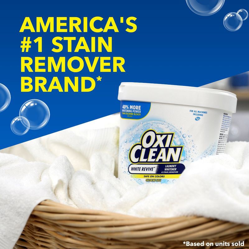 slide 10 of 10, OxiClean White Revive Laundry Whitener and Stain Remover Powder - 3lbs, 3 lb