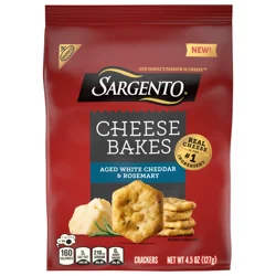 Sargento Cheese Bakes Aged White Cheddar and Rosemary Crackers, 4.5 oz