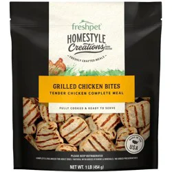 Freshpet Homestyle Creations Grilled Chicken Flavor Bites Wet Dog Food - 1lb: Adult, All Sizes, Chunks