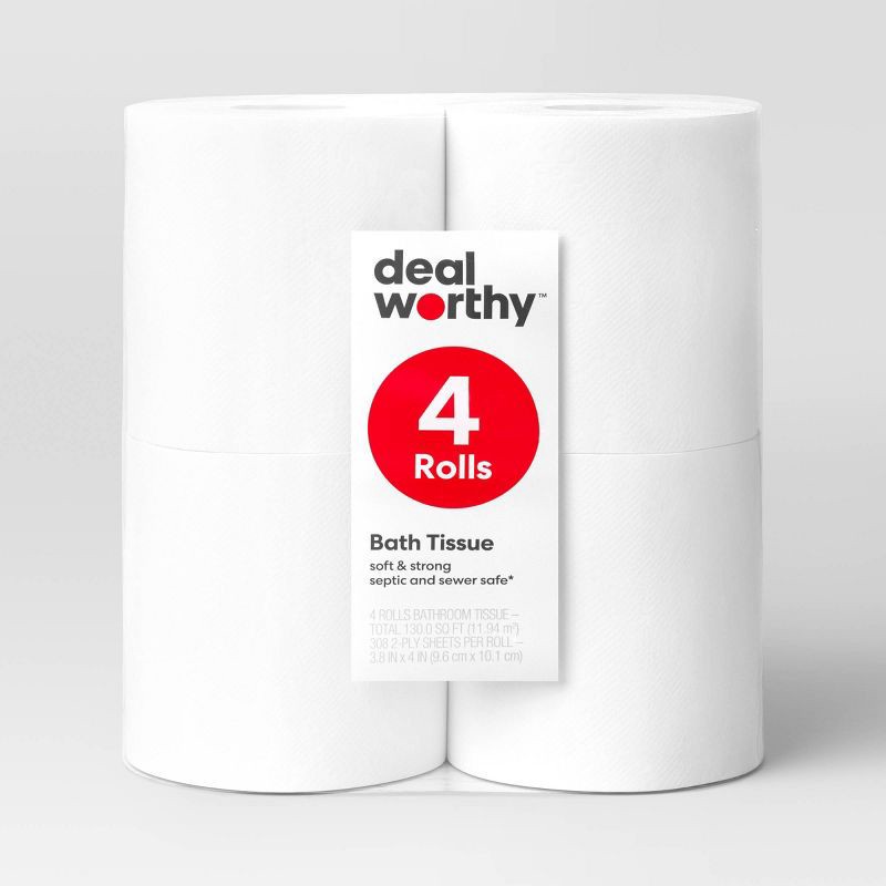 slide 1 of 3, Toilet Paper - 4 Rolls - Dealworthy™, 4 ct