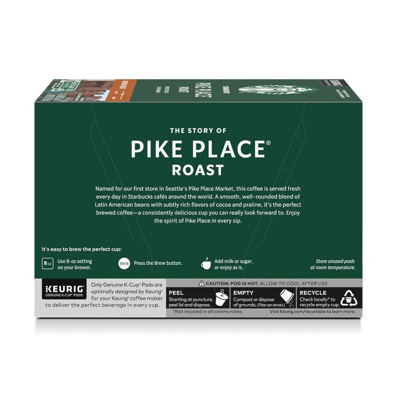 slide 8 of 8, Starbucks Medium Roast Pike Keurig K-Cup Coffee Pods - 12ct, 12 ct