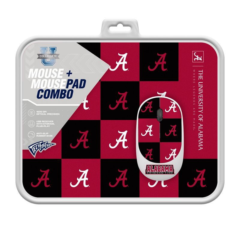 slide 3 of 3, NCAA Alabama Crimson Tide Mouse and Mousepad Set: USB-A Connection, Wireless Technology, 1 ct