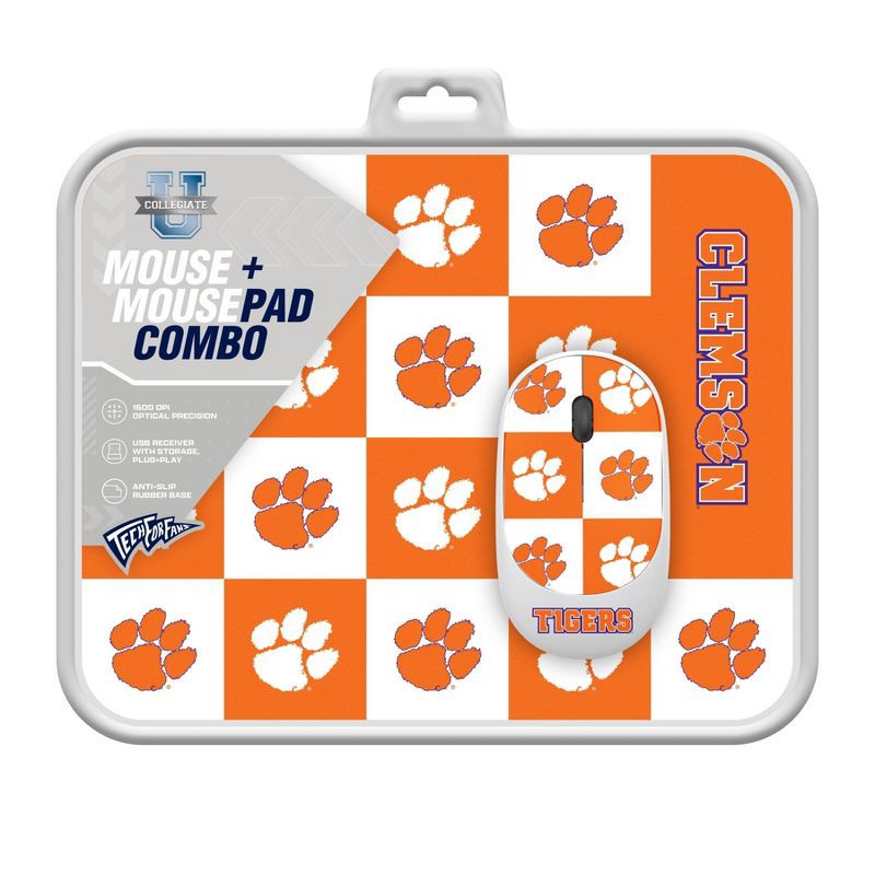 slide 3 of 3, NCAA Clemson Tigers Mouse and Mousepad Set: USB-A Wireless Technology, 1 ct