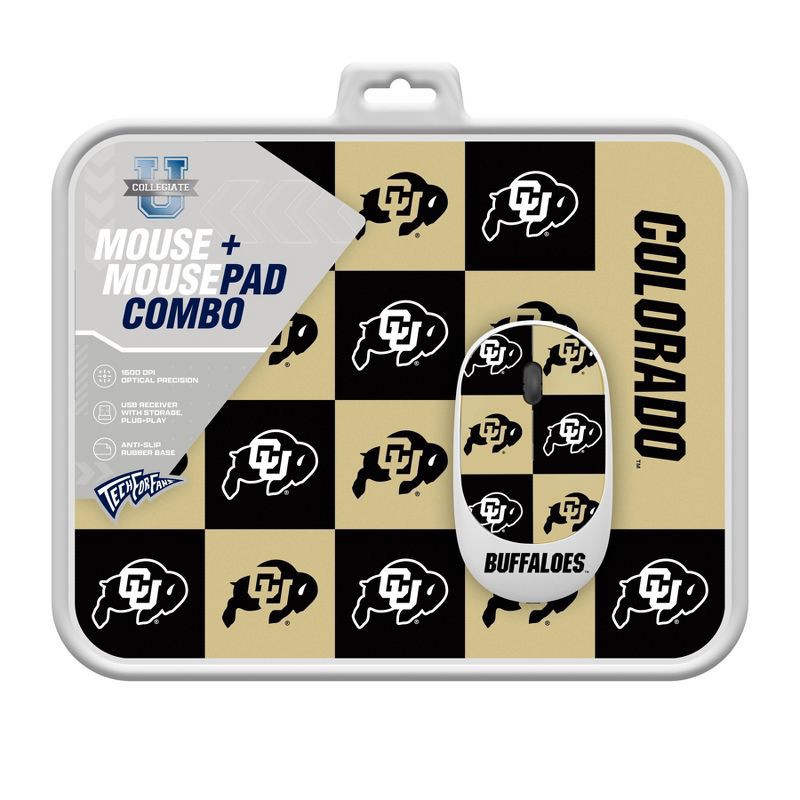 slide 3 of 3, NCAA Colorado Buffaloes Mouse and Mousepad Set: USB-A Wireless Technology, 1 ct