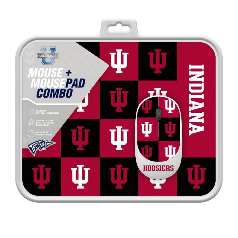 slide 3 of 3, NCAA Indiana Hoosiers Mouse and Mousepad Set: USB-A Connection, Radio Frequency, 1 ct