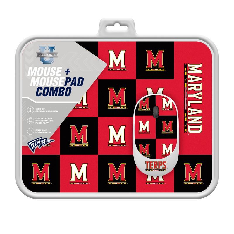 slide 3 of 3, NCAA Maryland Terrapins Mouse and Mousepad Set: USB-A Wireless Technology, 1 ct