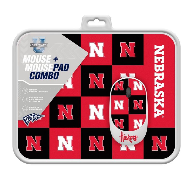 slide 3 of 3, NCAA Nebraska Cornhuskers Mouse and Mousepad Set: USB-A Wireless Radio Frequency, 1 ct
