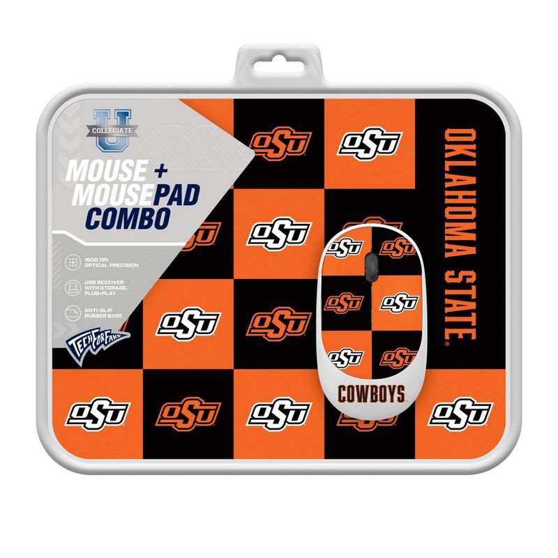 slide 3 of 3, NCAA Oklahoma State Cowboys Mouse and Mousepad Set: USB-A Wireless Technology, 1 ct