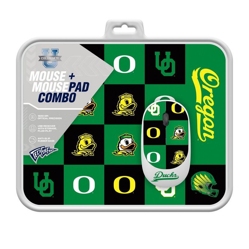 slide 3 of 3, NCAA Oregon Ducks Mouse and Mousepad Set: USB-A Wireless Radio Frequency, 1 ct
