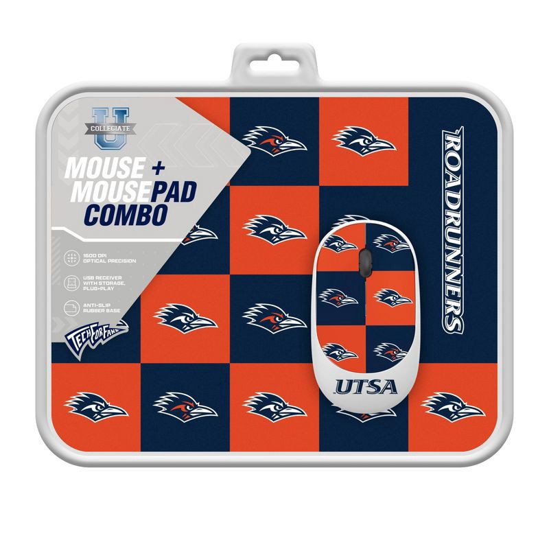 slide 3 of 3, NCAA UTSA Roadrunners Mouse and Mousepad Set: USB-A, Radio Frequency, Home Use, 1 ct
