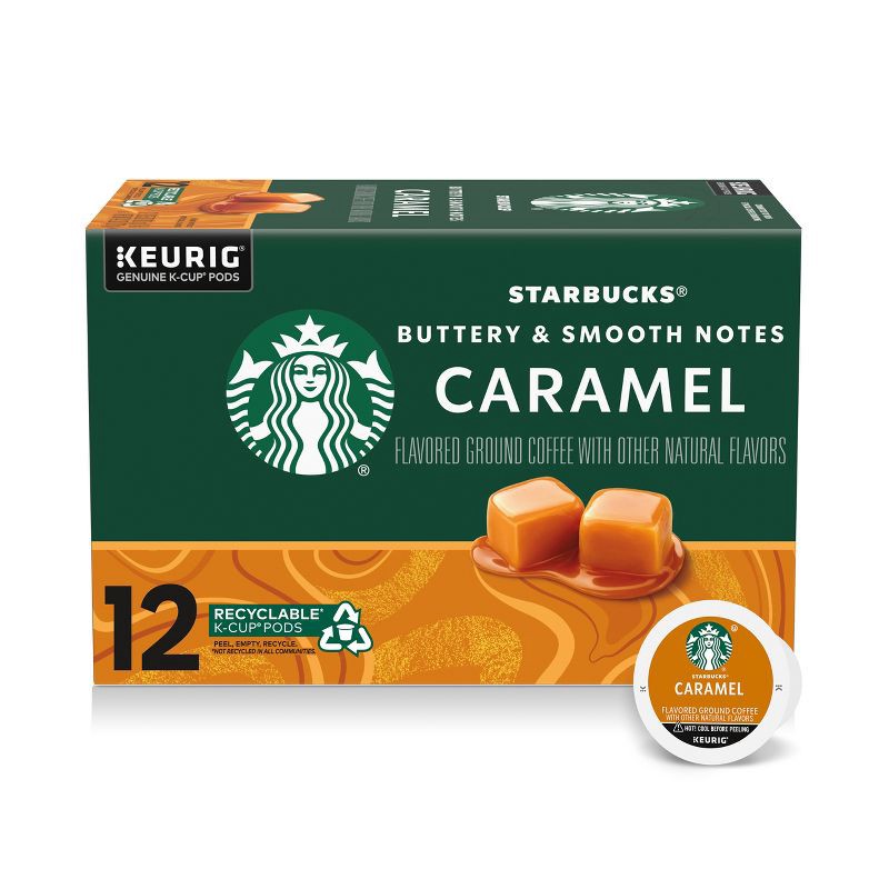 slide 1 of 8, Starbucks Caramel Flavor Light Roast Keurig K-Cup Coffee Pods - 12ct, 12 ct
