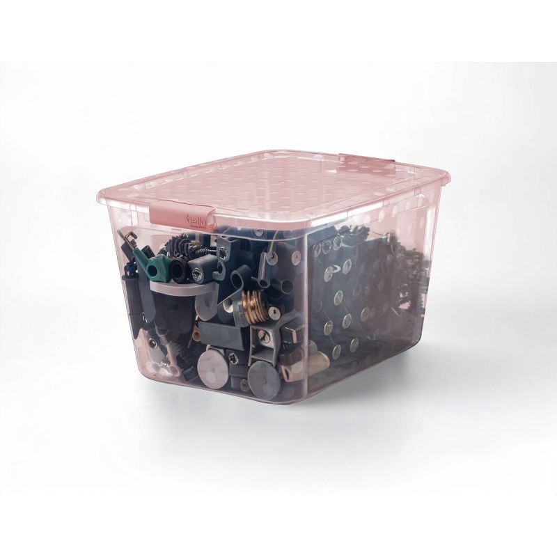 slide 4 of 13, Bella Storage Solution 80qt Polka Dots Locking Lid Tint Pink, 80 qt