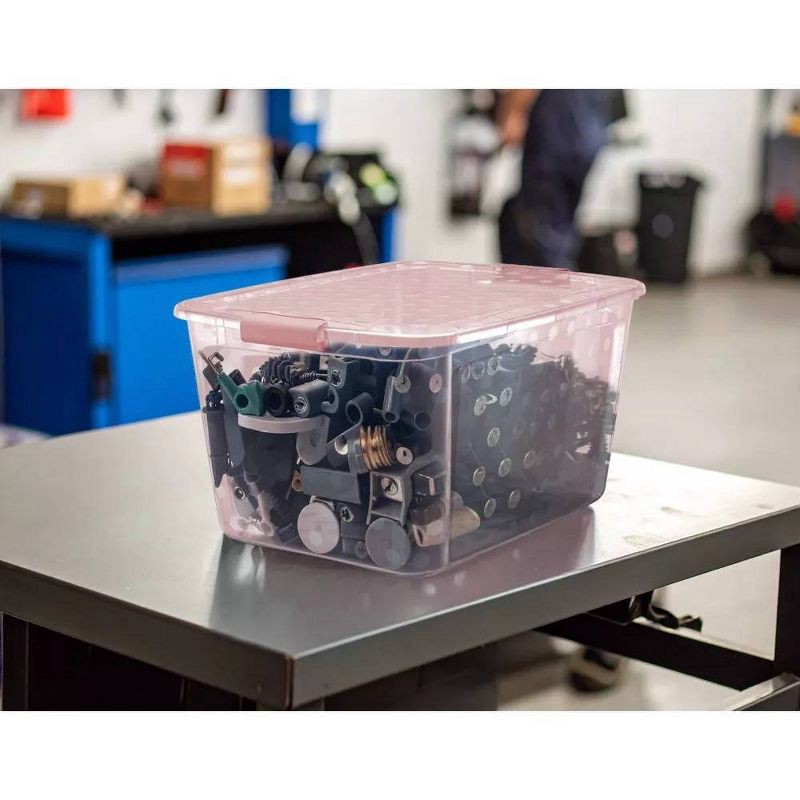 slide 6 of 13, Bella Storage Solution 80qt Polka Dots Locking Lid Tint Pink, 80 qt