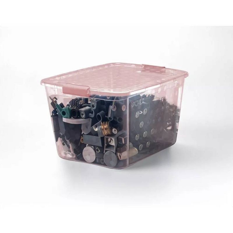 slide 10 of 13, Bella Storage Solution 80qt Polka Dots Locking Lid Tint Pink, 80 qt