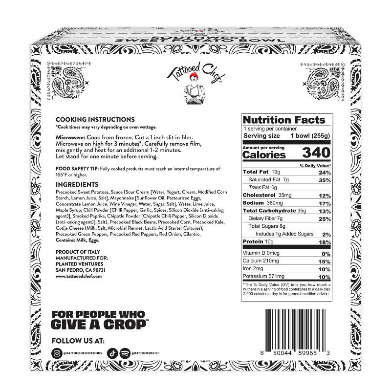 slide 2 of 5, Tattooed Chef Gluten Free Frozen Southwest Sweet Potato Bowl - 9oz, 9 oz