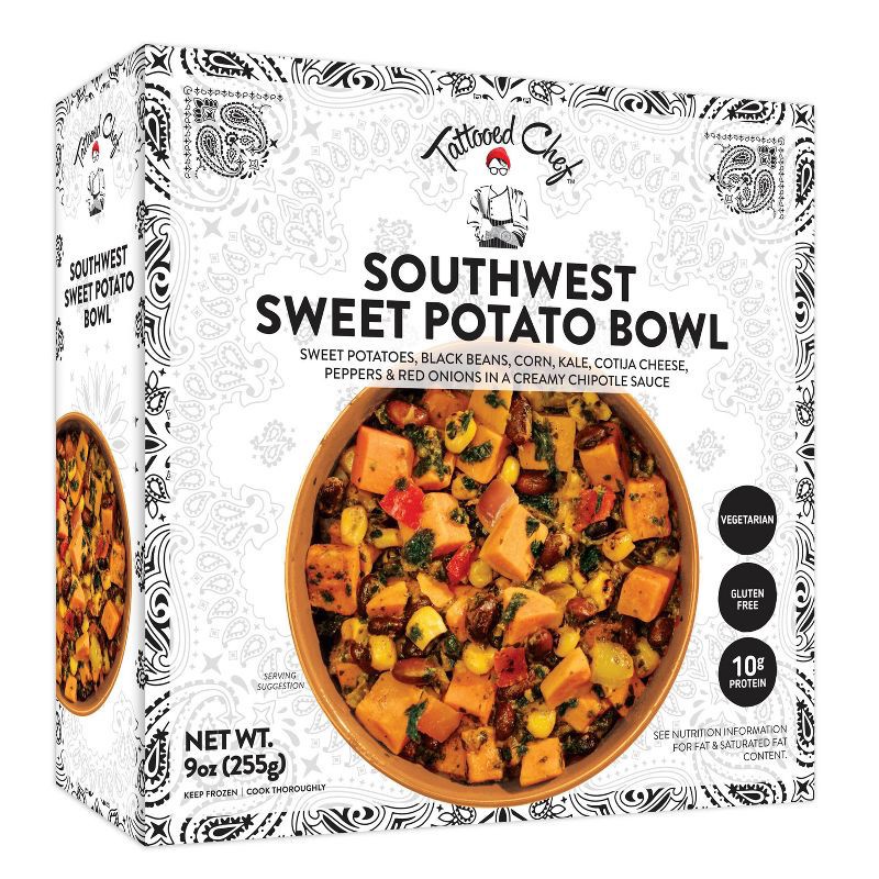 slide 3 of 5, Tattooed Chef Gluten Free Frozen Southwest Sweet Potato Bowl - 9oz, 9 oz
