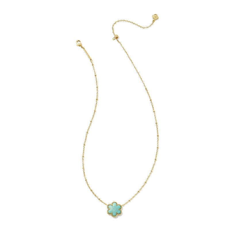 slide 2 of 4, Kendra Scott Cassie Pendant Necklace - Teal Amazonite: 14K Gold Over Brass, Lobster Claw Clasp, 19" Length, 1 ct