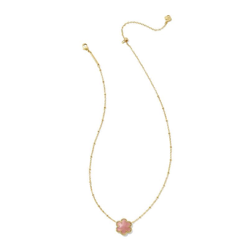 slide 2 of 4, Kendra Scott Cassie Pendant Necklace - Rose Quartz: 14K Gold Over Brass, Lobster Claw Clasp, 19" Length, 1 ct