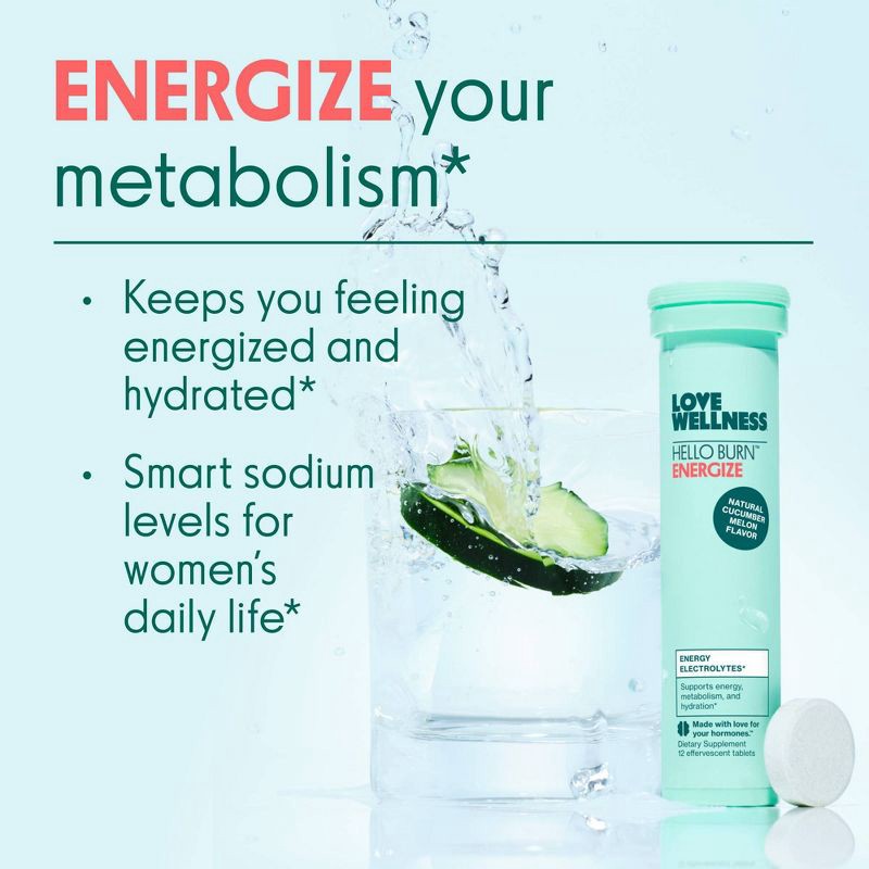 slide 7 of 8, Love Wellness Hello Burn Energize Electrolyte - 12ct, 12 ct