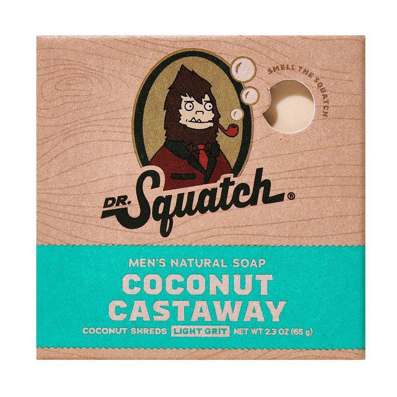 slide 1 of 11, DR. SQUATCH Men's All Mini Bar Soap - Coconut Castaway - 2.3oz: Basic Cleansing, Suitable for Normal, Combination, Sensitive, Dry Skin, 2.3 oz