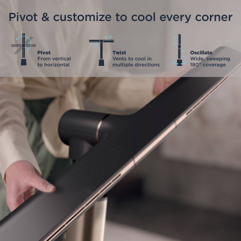 slide 8 of 13, Shark TurboBlade Ultra-Powerful Bladeless Tower Fan, High-Performance Cooling Upto 80ft TF202S, 80 ft