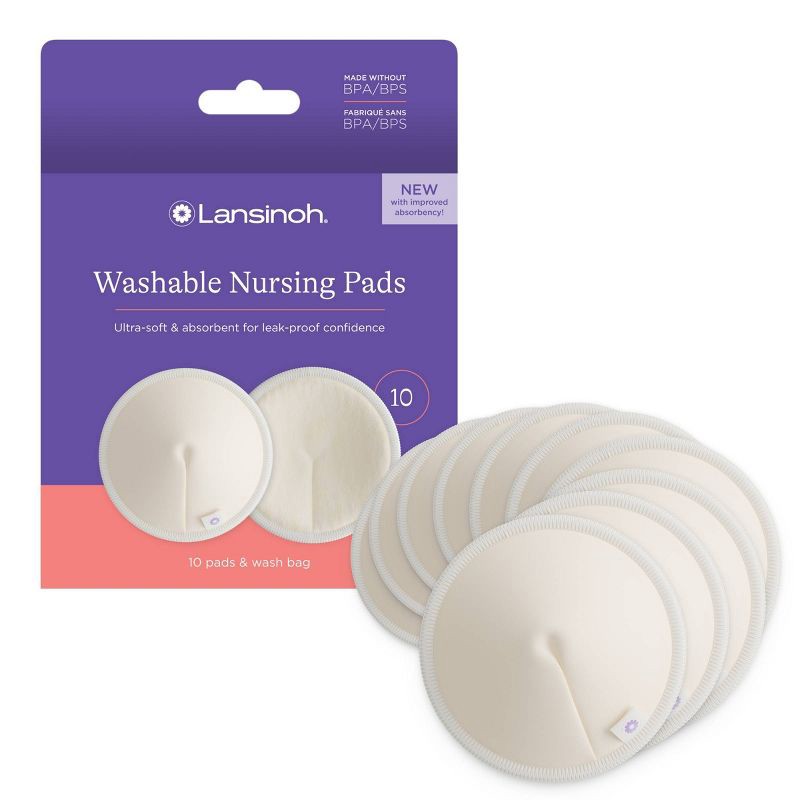 slide 1 of 8, Lansinoh Washable Nursing Pads- 10ct, 10 ct