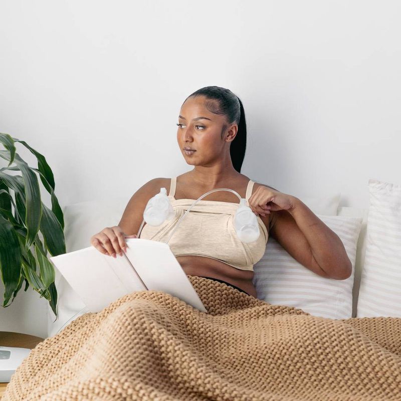 slide 11 of 12, kindred by Kindred Bravely Women's Hands-Free Pumping Lounge & Sleep Bra - Oatmeal M, 1 ct
