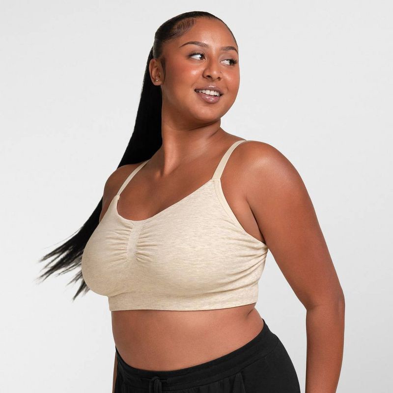 slide 2 of 12, kindred by Kindred Bravely Women's Hands-Free Pumping Lounge & Sleep Bra - Oatmeal L, 1 ct