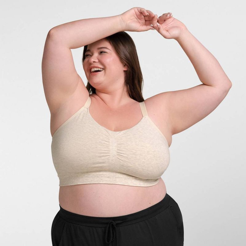 slide 1 of 12, kindred by Kindred Bravely Women's Hands-Free Pumping Lounge & Sleep Bra - Oatmeal L, 1 ct