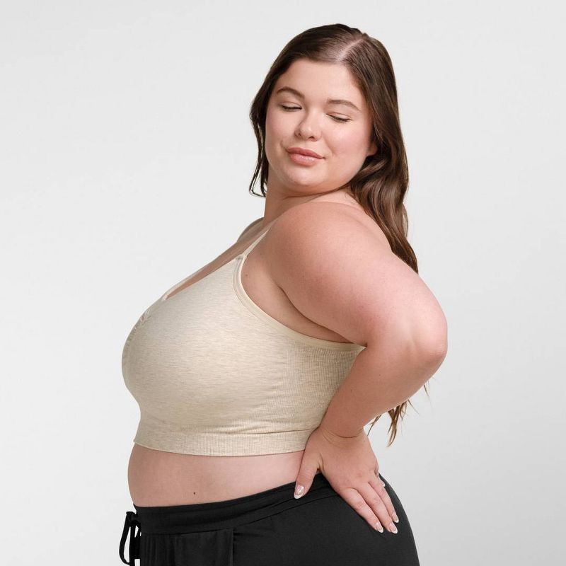 slide 3 of 12, kindred by Kindred Bravely Women's Hands-Free Pumping Lounge & Sleep Bra - Oatmeal L-Busty, 1 ct