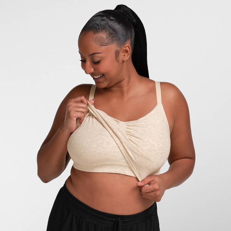slide 4 of 12, kindred by Kindred Bravely Women's Hands-Free Pumping Lounge & Sleep Bra - Oatmeal L-Busty, 1 ct