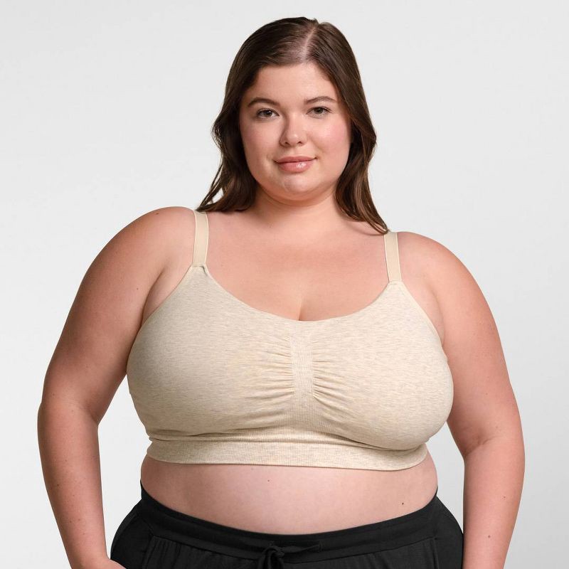 slide 7 of 12, kindred by Kindred Bravely Women's Hands-Free Pumping Lounge & Sleep Bra - Oatmeal XL-Busty, 1 ct