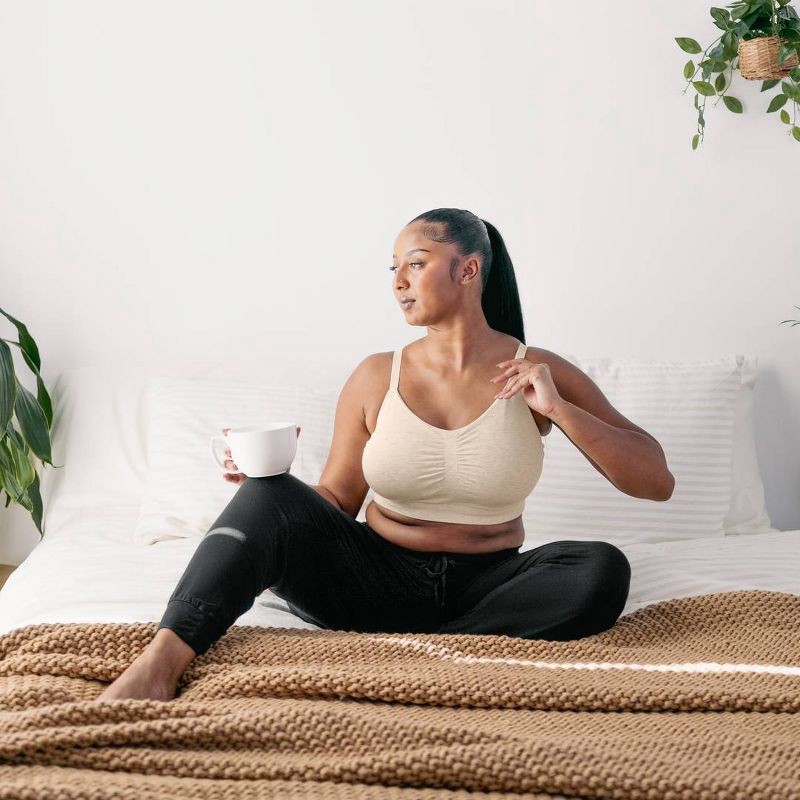 slide 8 of 12, kindred by Kindred Bravely Women's Hands-Free Pumping Lounge & Sleep Bra - Oatmeal XL-Busty, 1 ct