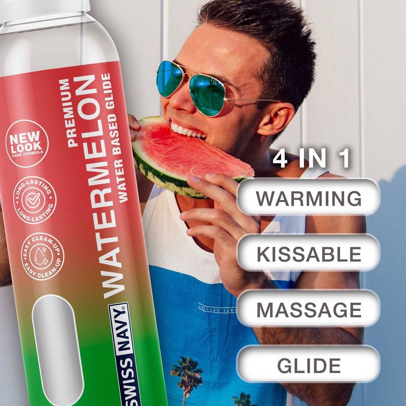 slide 3 of 7, SWISS NAVY 4in1 Playful Personal Lubricant - Watermelon - 3oz, 3 oz