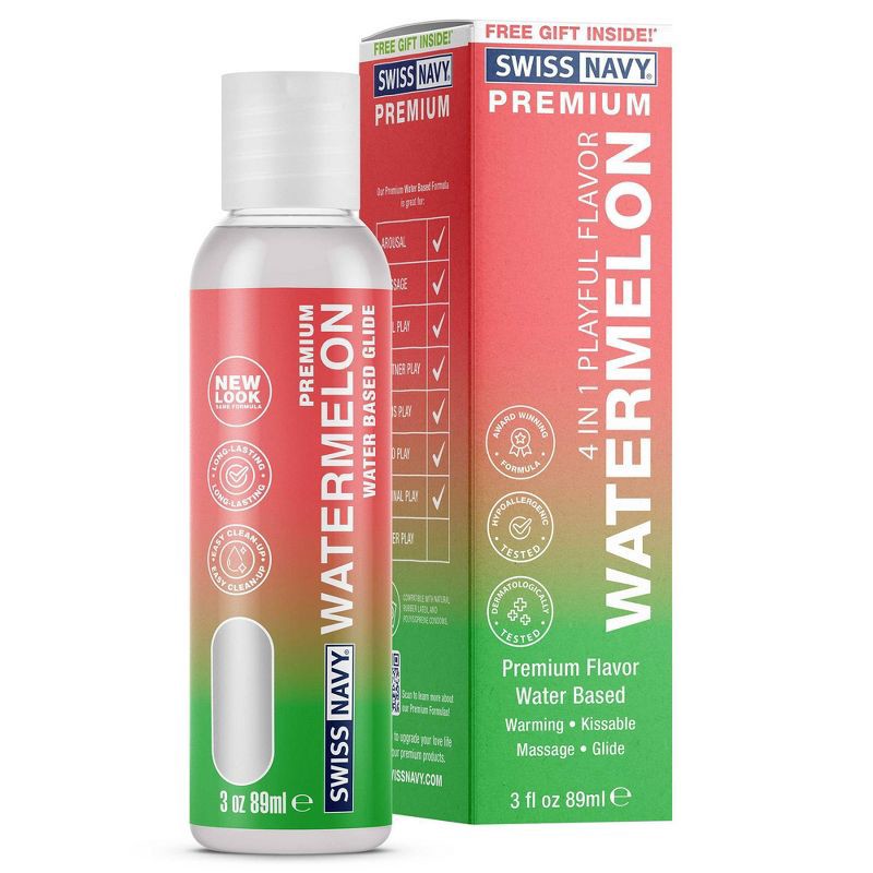 slide 1 of 7, SWISS NAVY 4in1 Playful Personal Lubricant - Watermelon - 3oz, 3 oz