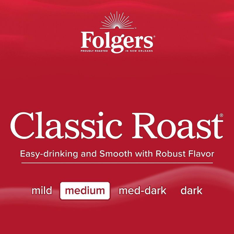 slide 3 of 6, Folgers Classic Medium Roast Keurig K-Cup Coffee Pods - 10ct, 10 ct