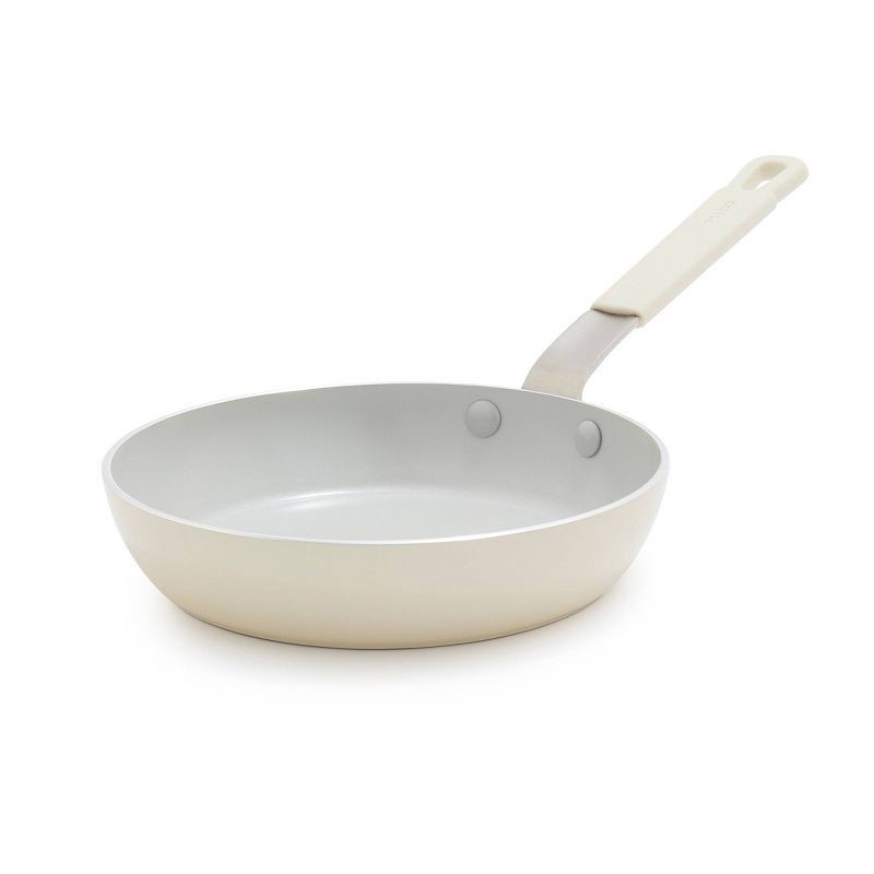 slide 1 of 10, Bobby Flay 8" Ceramic Nonstick Aluminum Fry Pan Cream, 1 ct
