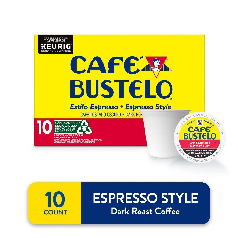 slide 3 of 6, Cafe Bustelo Café Bustelo Espresso Style Dark Roast Keurig K-Cup Coffee Pods - 10ct, 10 ct