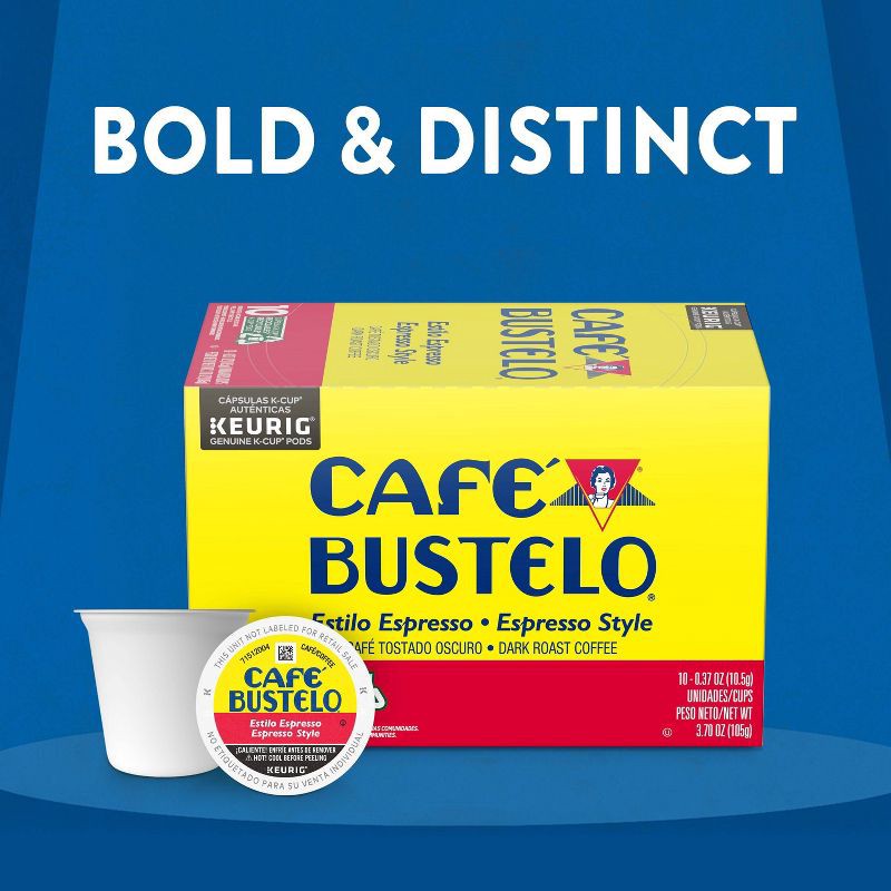 slide 5 of 6, Cafe Bustelo Café Bustelo Espresso Style Dark Roast Keurig K-Cup Coffee Pods - 10ct, 10 ct